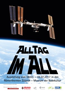 Das Bild zeigt das Plakat zur Ausstellung AllTag im All
