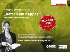 Unten links ist eine Frau in schwarz-weiß, die ein Buch hält. Im Hintergrund sind mehrere grüne Kohlköpfe.