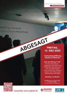 Plakat für eine Tschenlampenführung im Museum