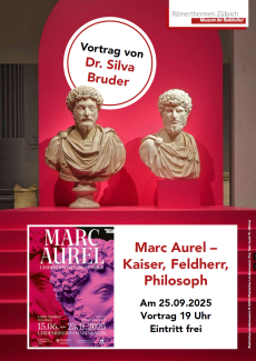 Plakat für einen Vortrag über den Kaiser Marc Aurel