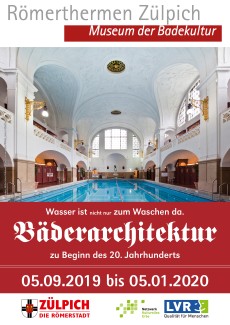Plakat zur Ausstellung Bäderarchitektur
