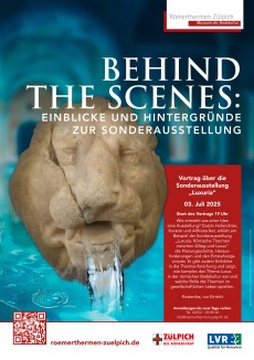 Auf blauem Hintergrund ist ein steinerner Löwenkopf zu sehen. In großen weißen Buchstaben steht auf dem Plakat
